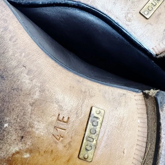 Vintage Gucci 1953 Horsebit Loafers Dark Brown Leather Size 41 E Wide - Picture 6 of 10